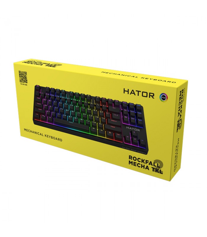 Механічна клавіатура Hator Rockfall 2 Mecha TKL Orange чорна Механічна клавіатура Hator Rockfall 2 Mecha TKL Orange чорна