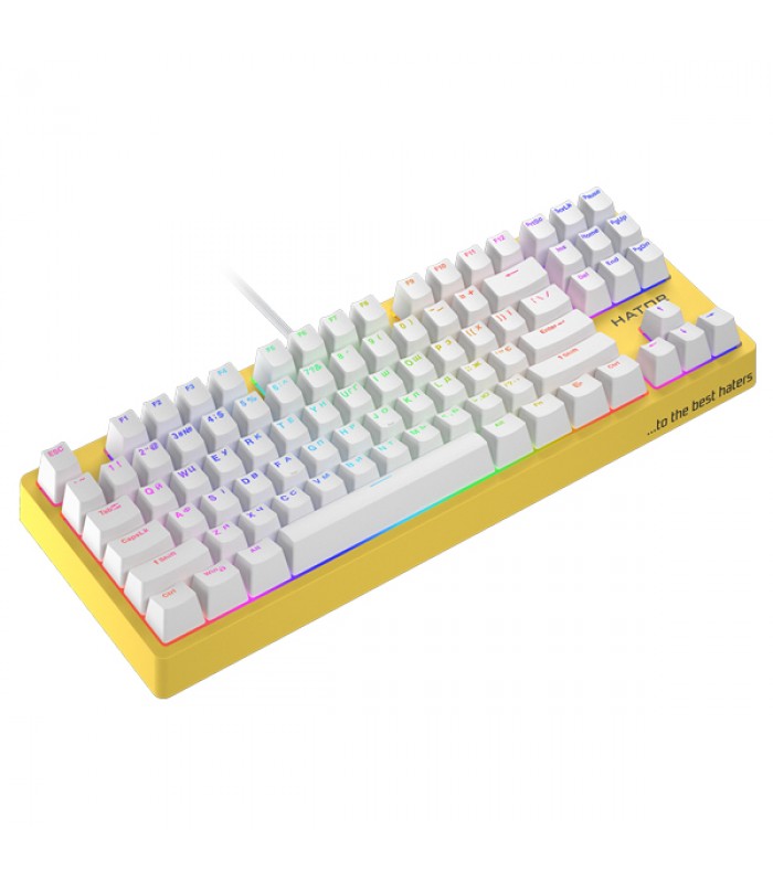 Клавіатура для ПК механічна Hator Rockfall 2 Mecha TKL Orange USB Yellow (HTK-722) Клавіатура для ПК механічна Hator Rockfall 2 Mecha TKL Orange USB Yellow (HTK-722)
