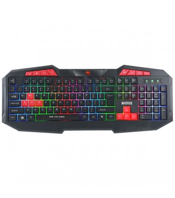 Клавіатура для ПК Marvo K602 EN Black, USB, з Multi-LED підсвідкою