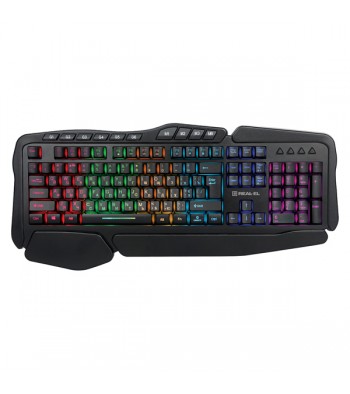 Клавіатура REAL-EL Gaming 8900 RGB Macro, USB Black з підсвічуванням