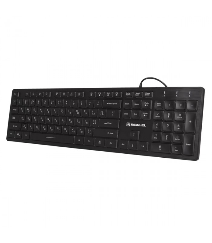 Клавіатура REAL-EL Comfort 7070 Backlit USB чорна з підсвічуванням Клавіатура REAL-EL Comfort 7070 Backlit USB чорна з підсвічуванням