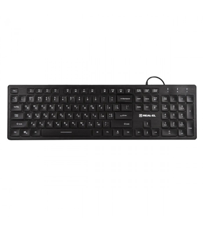 Клавіатура REAL-EL Comfort 7070 Backlit USB чорна з підсвічуванням Клавіатура REAL-EL Comfort 7070 Backlit USB чорна з підсвічуванням