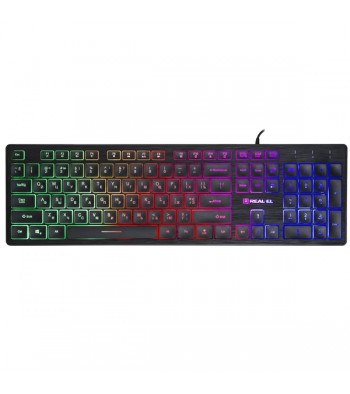 Клавіатура REAL-EL Comfort 7070 Backlit USB чорна з підсвічуванням
