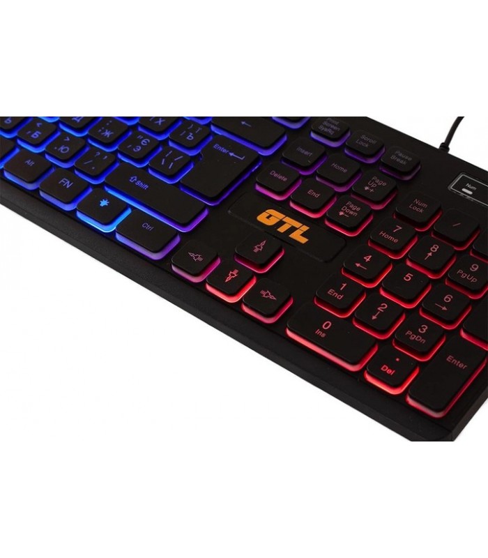 Клавіатура GTL KB7269-5-1 Gaming Black, USB, з RGB підсвіткою