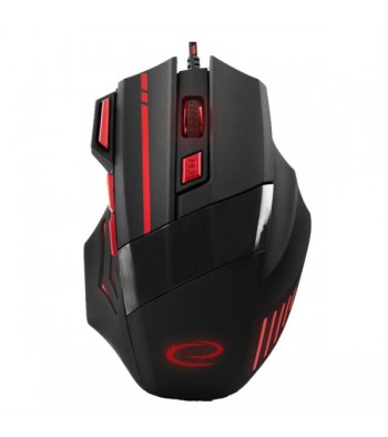 Мишка Esperanza MX201 Wolf Black/Red оптична з RGB підсвічуванням чорна