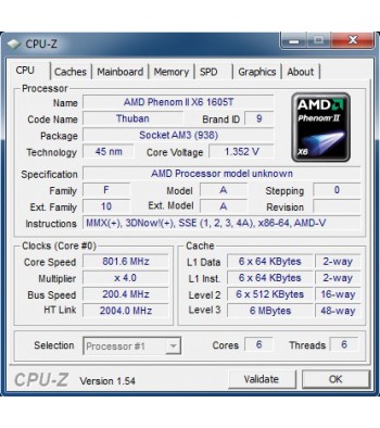 Процесор AMD Phenom ii x6 1605t BE